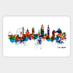 London Watercolor Skyline Silhouette Magnet